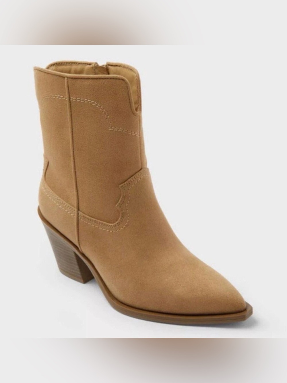 NWT Universal Thread Women's Dallas Ankle Western Bootie Sz 6.5 Suede Cowgirl